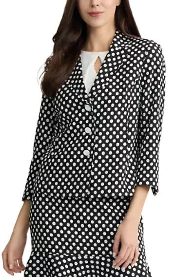 Women's 3 Button Jacquard Dot Blazer