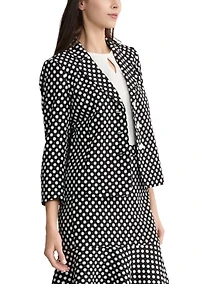 Women's 3 Button Jacquard Dot Blazer