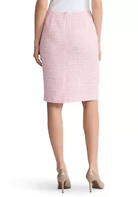 Petite Center Back Zip Slim Skirt with Piping