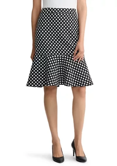 Women's Side Zip Dot Flounce Skirt
