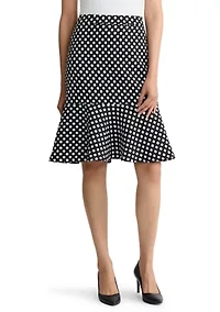 Women's Side Zip Dot Flounce Skirt