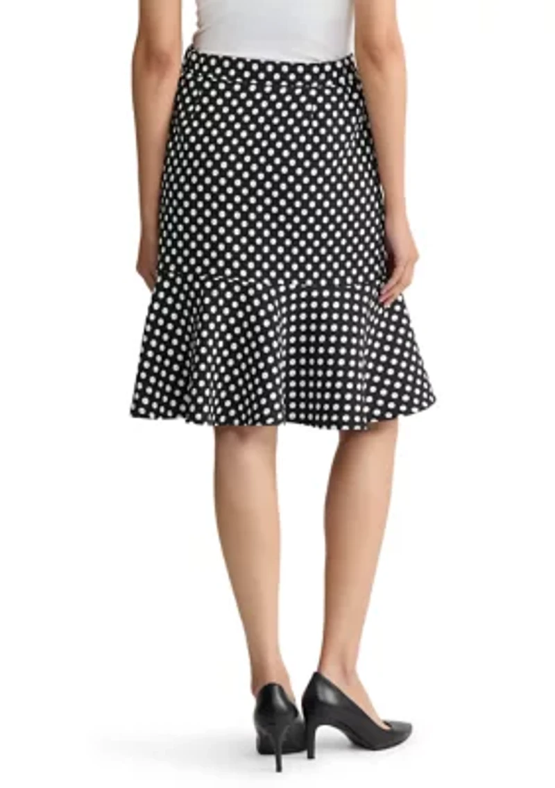 Women's Side Zip Dot Flounce Skirt