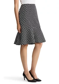 Women's Side Zip Dot Flounce Skirt
