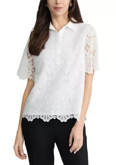 Women's Collared Lace Blouse