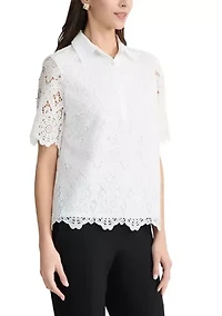 Women's Collared Lace Blouse