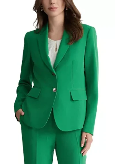 Petite Two Button Notch Collar Jacket