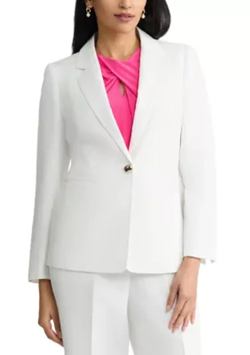 Women's One Button Notch Collar Peplum Jacket
