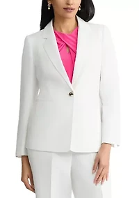 Women's One Button Notch Collar Peplum Jacket