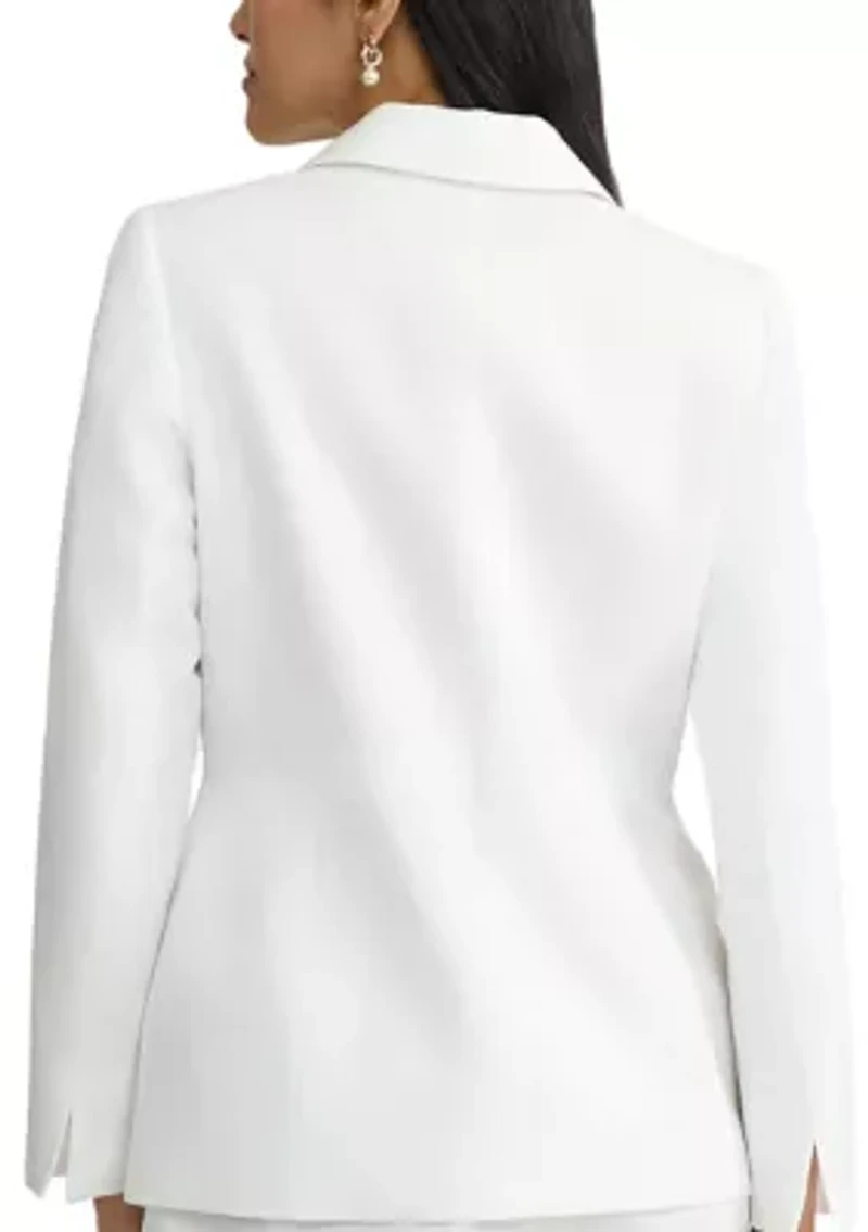 Women's One Button Notch Collar Peplum Jacket