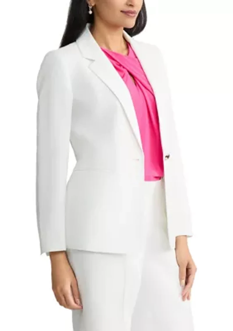 Women's One Button Notch Collar Peplum Jacket