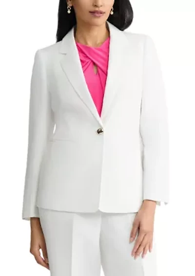 Petite Peplum One Button Notch Collar Jacket