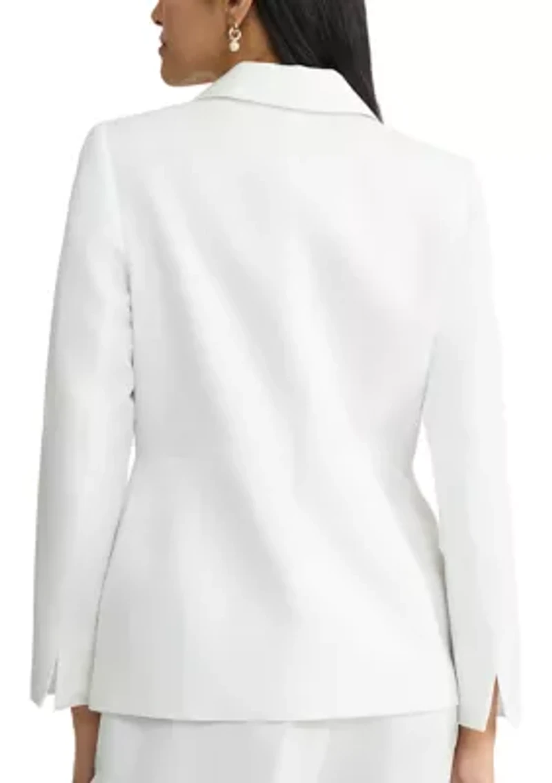 Petite Peplum One Button Notch Collar Jacket