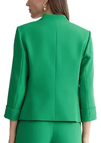 Women's Open Front Blazer with Zip Pockets