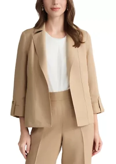 Women's Open Seam Jacket with Zipper Pockets & Cuffs