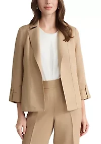 Women's Open Seam Jacket with Zipper Pockets & Cuffs