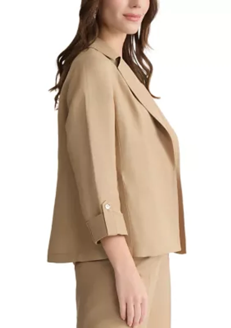 Women's Open Seam Jacket with Zipper Pockets & Cuffs