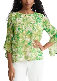 Women's 3/4 Ruffle Sleeve Blouse