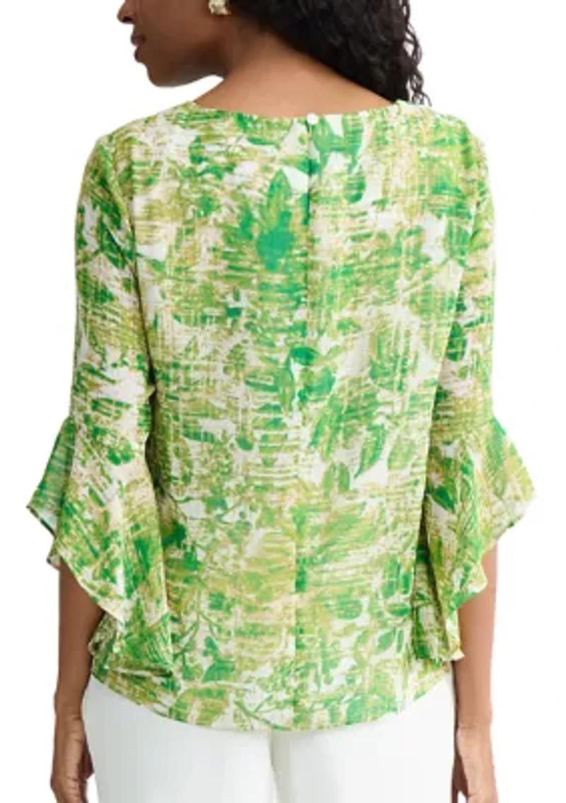 Women's 3/4 Ruffle Sleeve Blouse