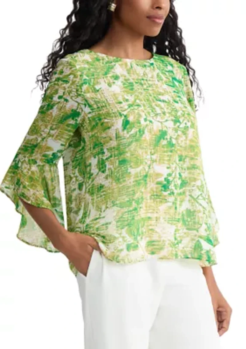 Women's 3/4 Ruffle Sleeve Blouse