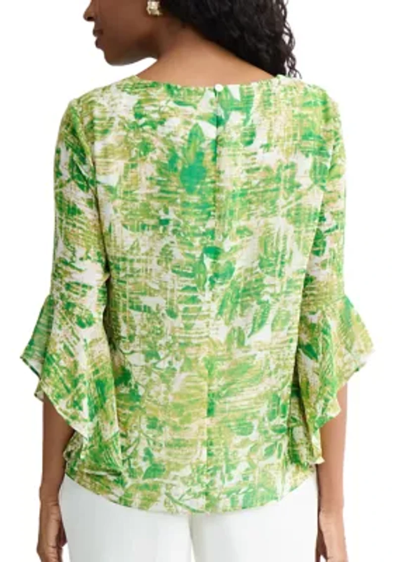 Petite Ruffle Sleeve Blouse