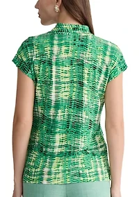 Women's Funnel Neck Print Shirt