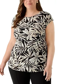 Plus Extended Shoulder Tie Front Top