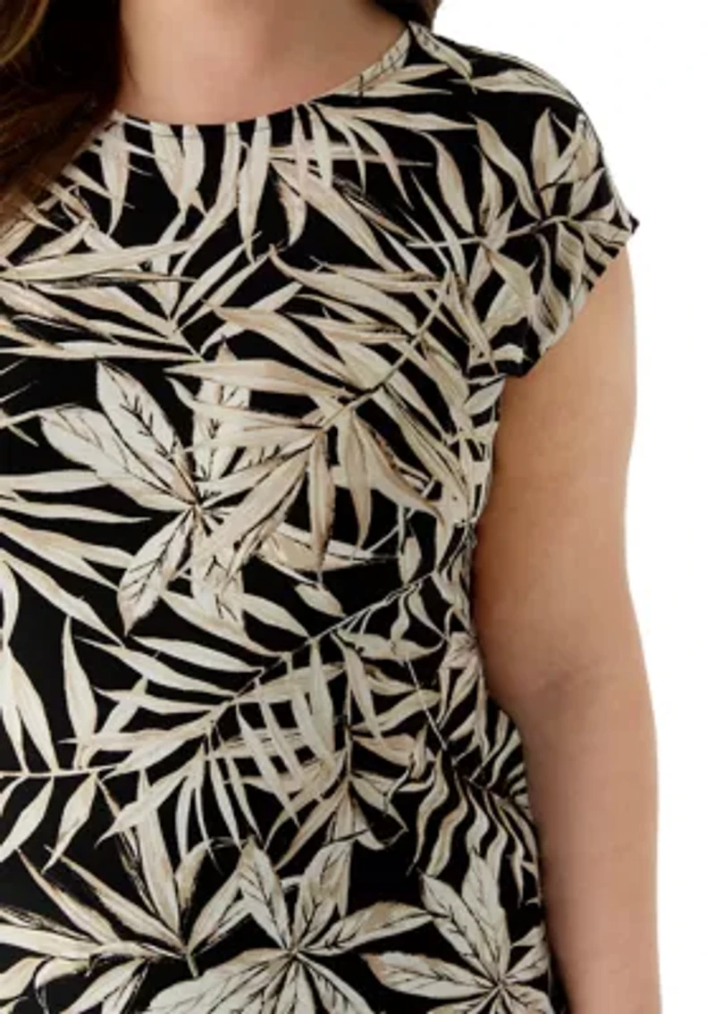 Plus Extended Shoulder Tie Front Top