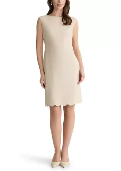 Women's Sleeveless Scalloped Hem Dress