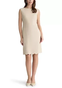 Women's Sleeveless Scalloped Hem Dress