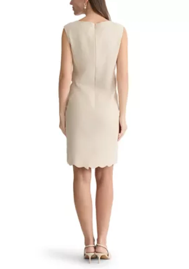 Women's Sleeveless Scalloped Hem Dress