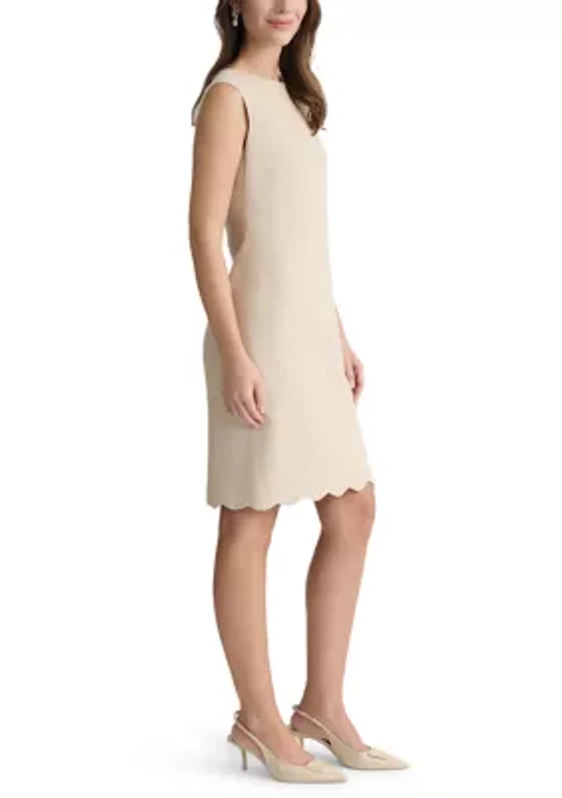 Women's Sleeveless Scalloped Hem Dress