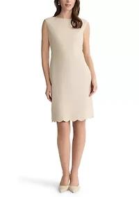 Petite Scallop Hem Sheath Dress