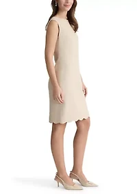Petite Scallop Hem Sheath Dress