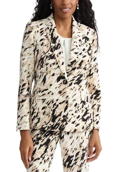 Women's 1 Button Notch Collar Blazer