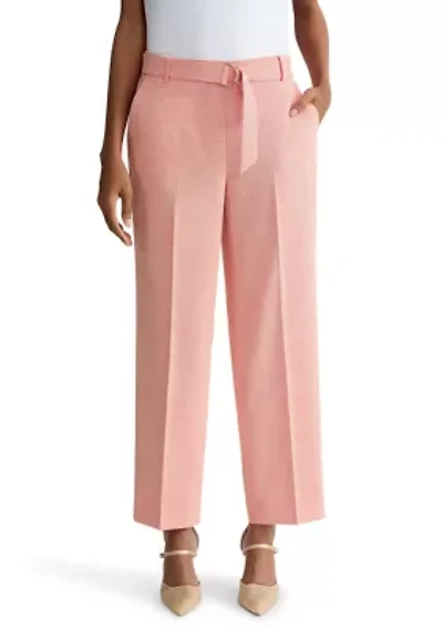 Women's Pull On Belted Linen Pants