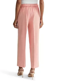 Women's Pull On Belted Linen Pants