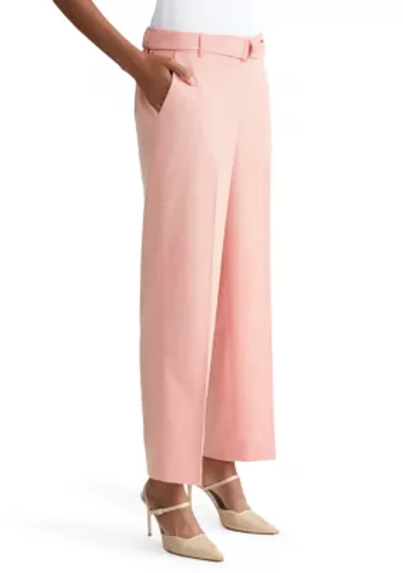 Women's Pull On Belted Linen Pants