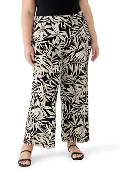 Plus Wide Leg Ankle Pants