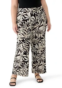 Plus Wide Leg Ankle Pants