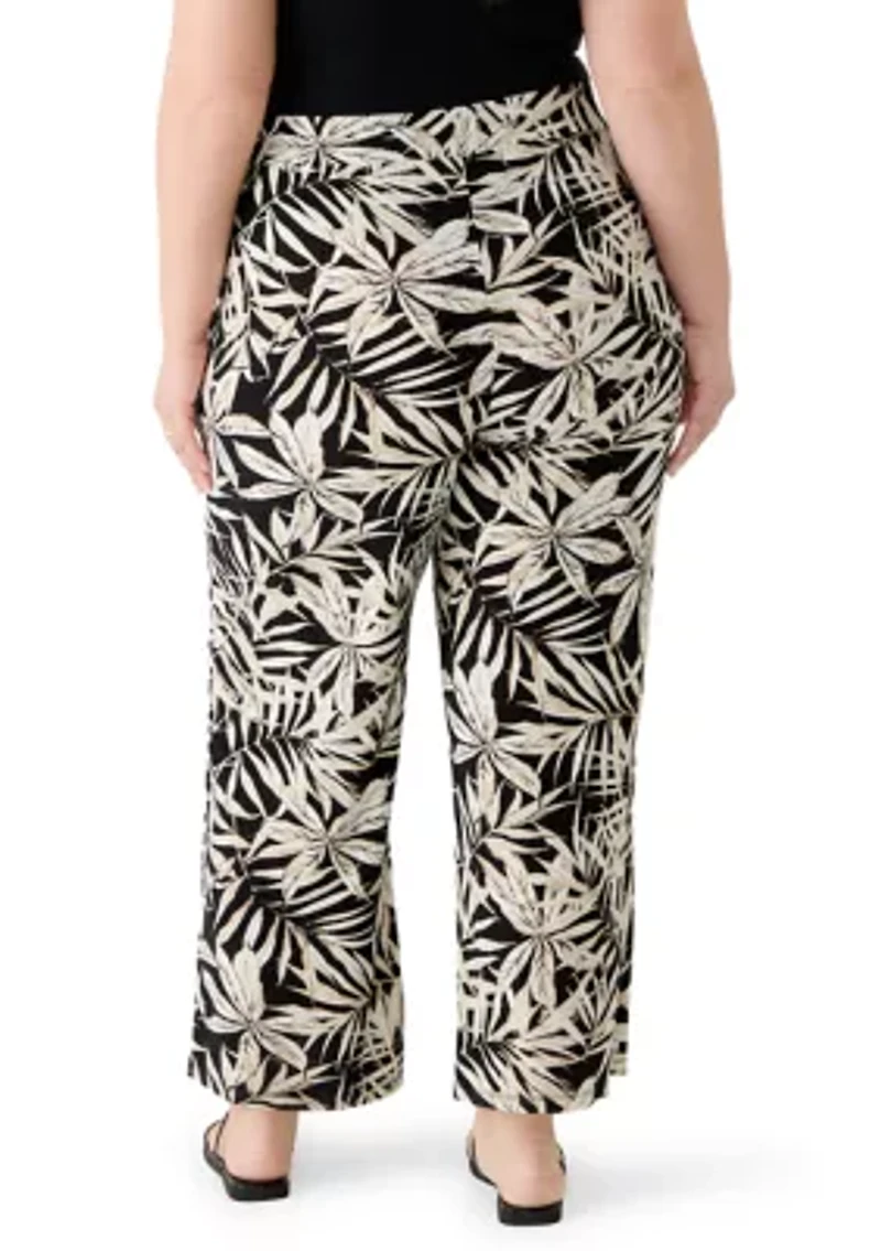Plus Wide Leg Ankle Pants