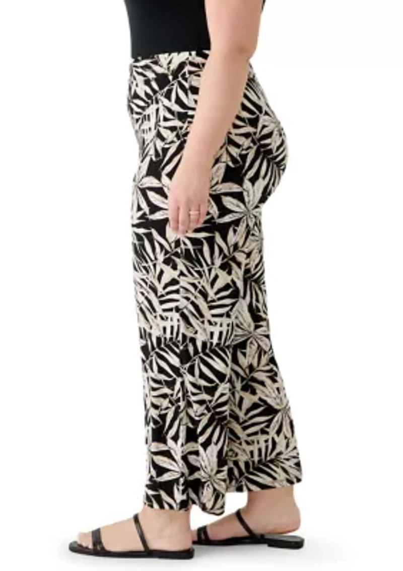 Plus Wide Leg Ankle Pants