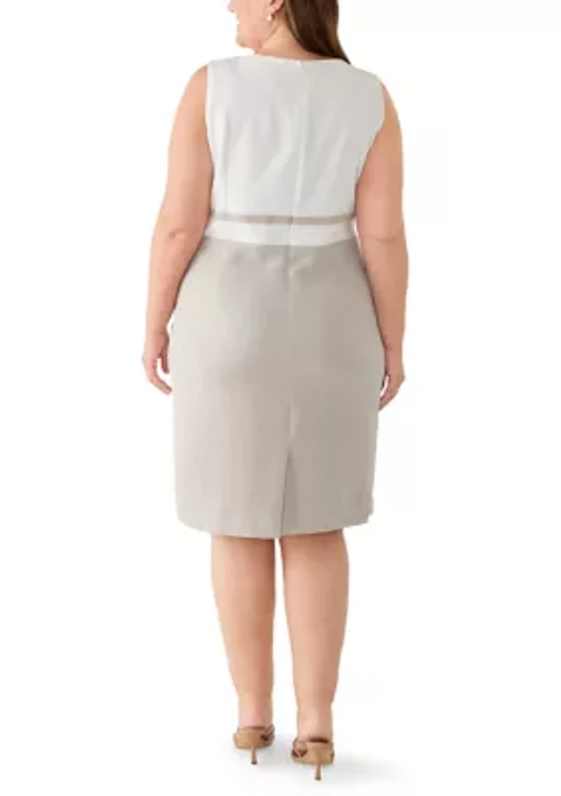 Plus Sheath Dress with Waist Band Frame