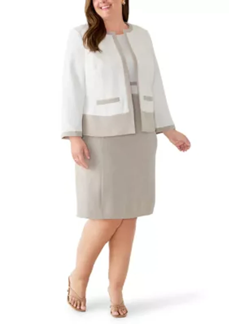 Plus Sheath Dress with Waist Band Frame