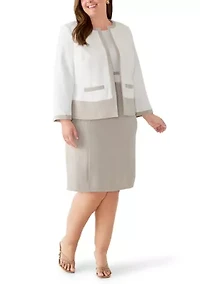 Plus Sheath Dress with Waist Band Frame
