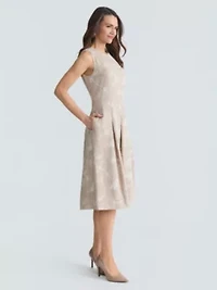 Missy Embroidered Box Pleat Dress