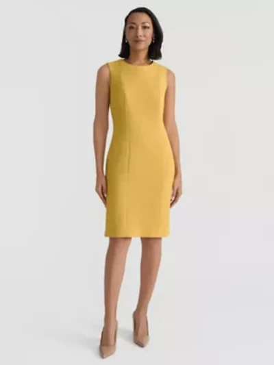Missy Pebble Crepe Seamed Sheath Dress
