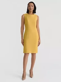 Missy Pebble Crepe Seamed Sheath Dress