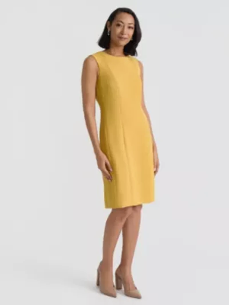 Missy Pebble Crepe Seamed Sheath Dress