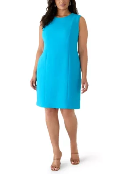 Plus Sleeveless Seamed Dress