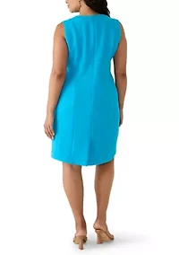 Plus Sleeveless Seamed Dress